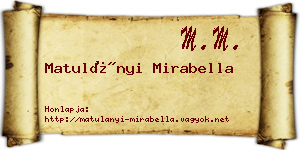 Matulányi Mirabella névjegykártya
